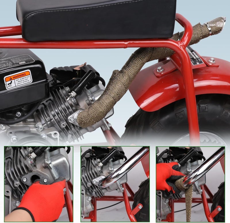 XIKOBY Upgraded Center Rear Exit Exhaust Pipe Compatible with Predator 79cc 98cc 99cc 3.0HP 154F Engine Mini Bike Coleman CT100U Massimo MB100 F-RP GMB100 Rascal Lite Parts Silver - Image 4